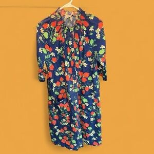 Vintage MuMu Mrs Roper Romp Robe Strawberries  Snap Closure - Flaw